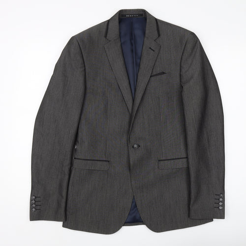 Benetti Men's Grey Slim Fit Blazer - Size 36L