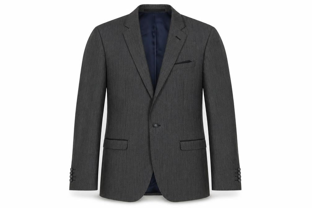 Front view of Benetti Men's Grey Slim Fit Blazer -, size 36L