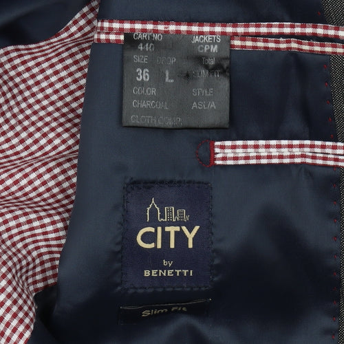 Benetti Men's Grey Slim Fit Blazer - Size 36L