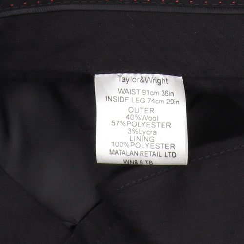 Taylor & Wright Men's Black Dress Pants Size 36 Formal