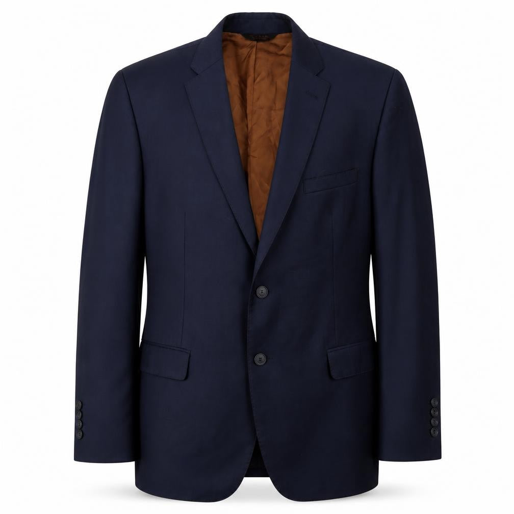 Front view of Joseph A Bank Men's Blue Wool Blazer, size 44R