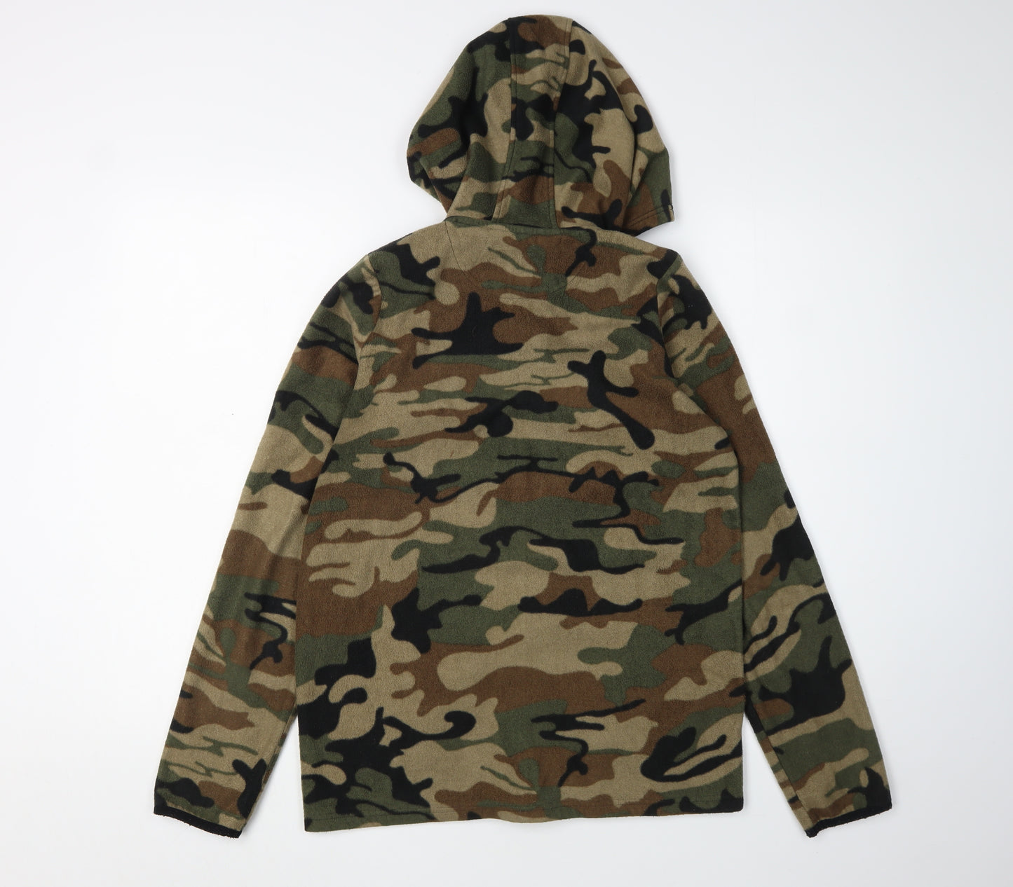 Peter Storm Boys Green Camo Fleece Jacket, Hooded, Age 13