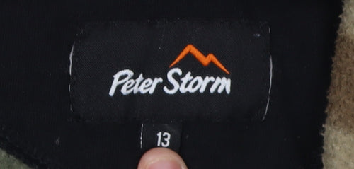 Peter Storm Boys Green Camo Fleece Jacket, Hooded, Age 13