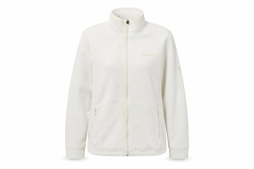 Front view of Craghoppers Women's White Fleece Jacket, size 14