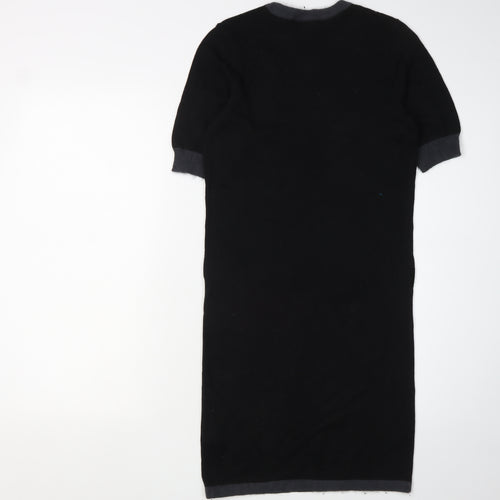 Fred Perry Women's Black Half Sleeve Jumper Dress Size 8