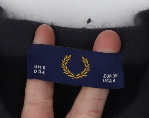 Fred Perry Women's Black Half Sleeve Jumper Dress Size 8