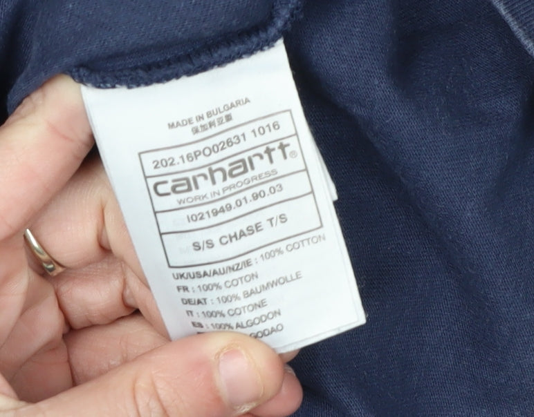 Carhartt Men's Blue Medium Cotton Logo T-Shirt