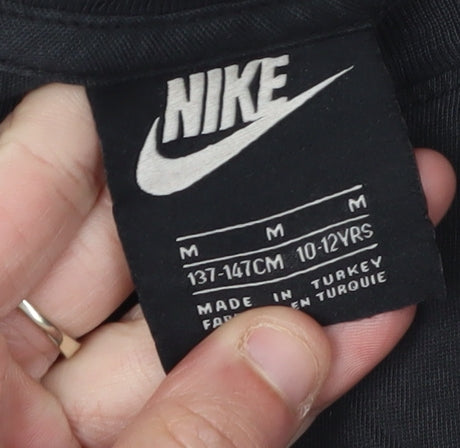 Nike Boys Black T-Shirt, Age 10-11, Logo, Casual Style
