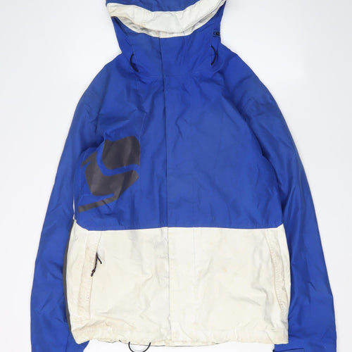 Bonfire Men's Blue Windbreaker Jacket, S, Hooded Waterproof Casual