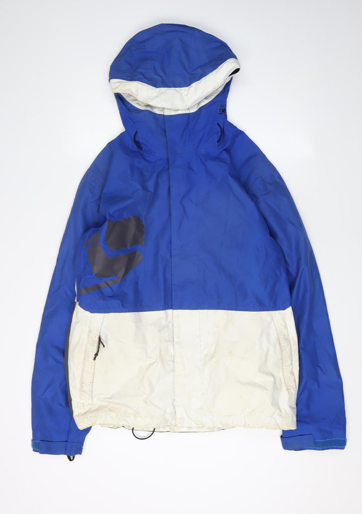 Bonfire Men's Blue Windbreaker Jacket, S, Hooded Waterproof Casual