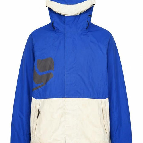 Bonfire Men's Blue Windbreaker Jacket, S, Hooded Waterproof Casual