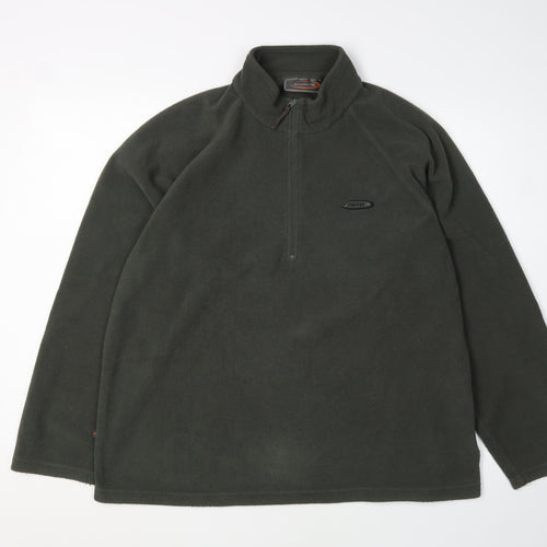 Mountainlife Men's Green 1/4 Zip Fleece Sweatshirt - Size L