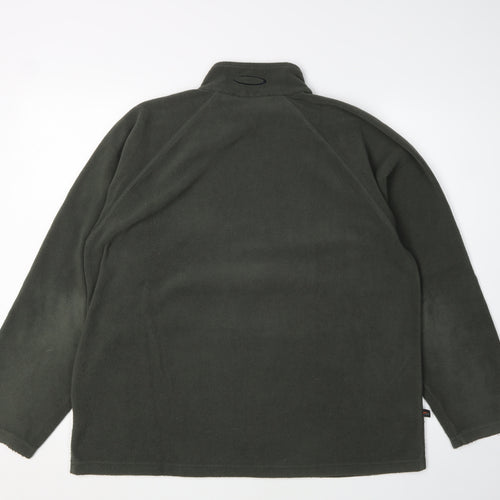 Mountainlife Men's Green 1/4 Zip Fleece Sweatshirt - Size L