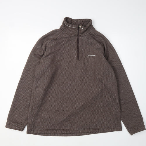 Craghoppers Men's Brown 1/4 Zip Sweatshirt UK 16