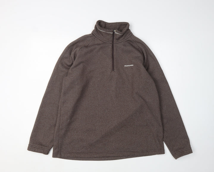 Craghoppers Men's Brown 1/4 Zip Sweatshirt UK 16