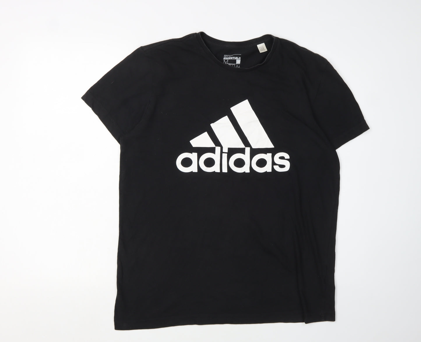 Adidas Men's Black Logo T-Shirt, Medium, Breathable Design