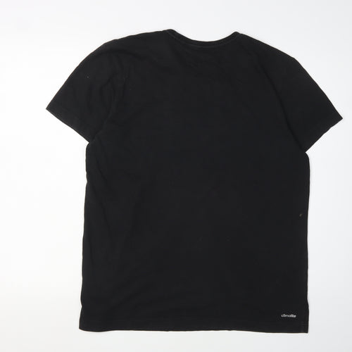Adidas Men's Black Logo T-Shirt, Medium, Breathable Design