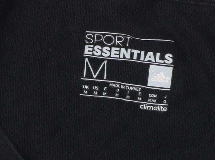 Adidas Men's Black Logo T-Shirt, Medium, Breathable Design