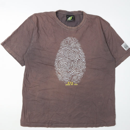 Breizh Punishers Men's Brown Graphic T-Shirt L