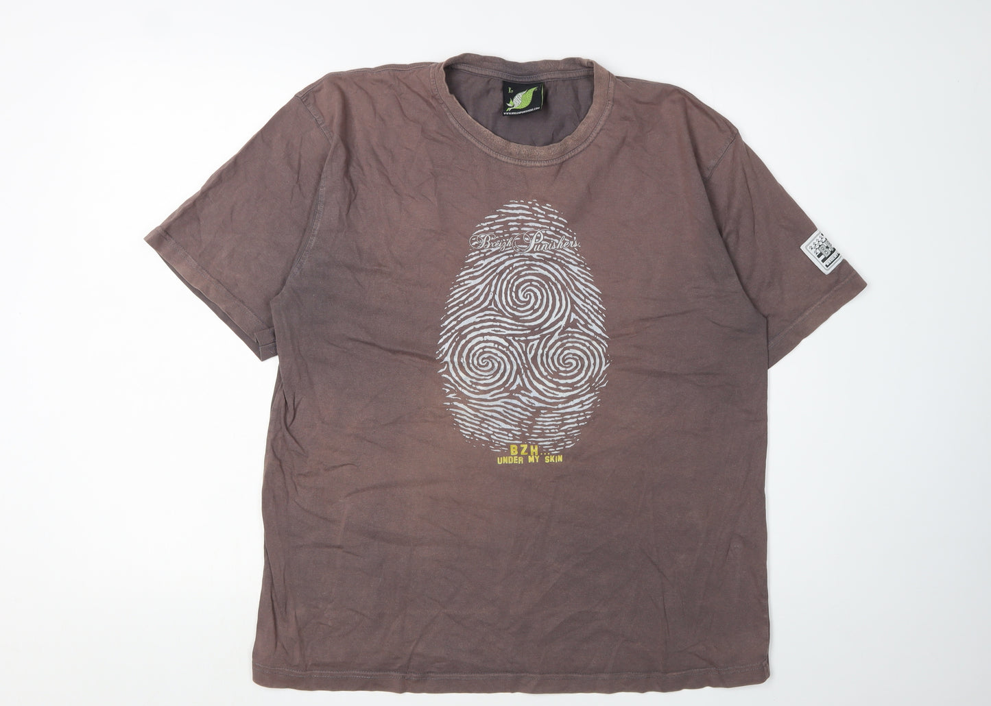 Breizh Punishers Men's Brown Graphic T-Shirt L
