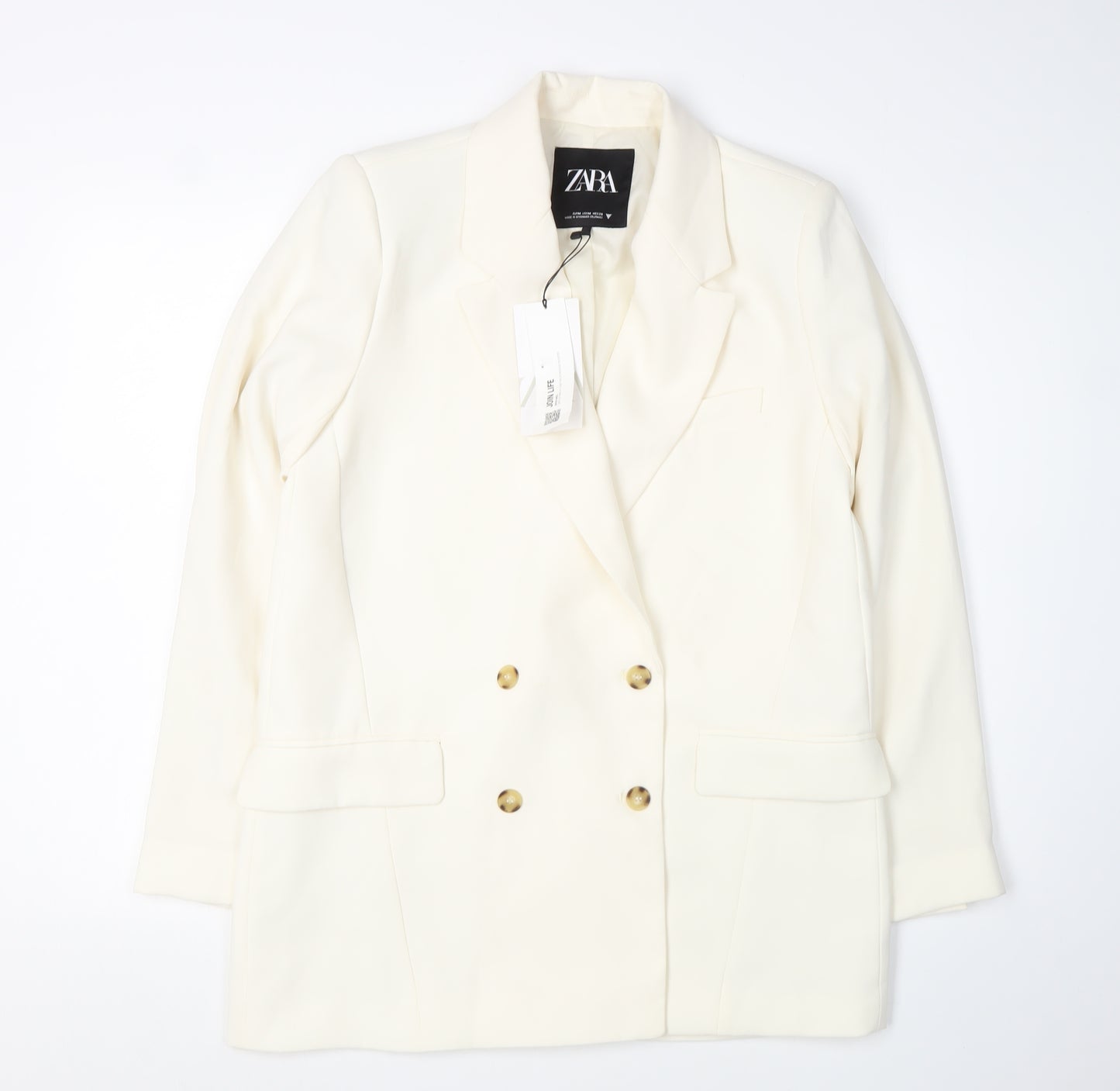 Zara Women's White Blazer Size M, Regular Fit