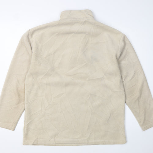 Cutting Edge Men's Beige 1/2 Zip Fleece Sweatshirt M