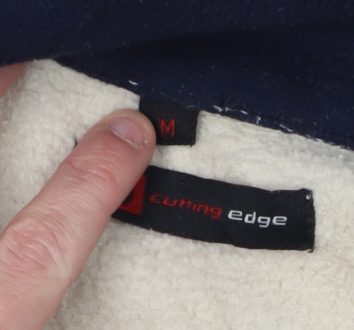 Cutting Edge Men's Beige 1/2 Zip Fleece Sweatshirt M