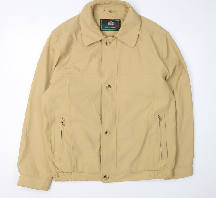 Lapidus Men's Beige Bomber Jacket, Size 42, Classic Style
