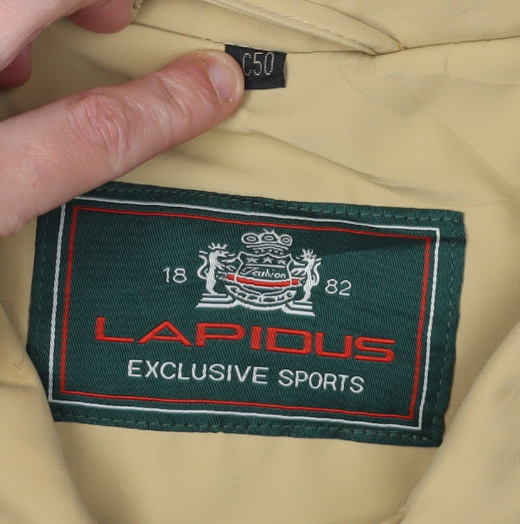 Lapidus Men's Beige Bomber Jacket, Size 42, Classic Style