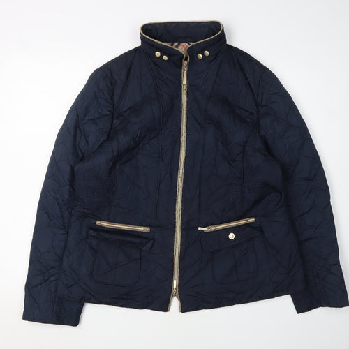 Gerry Weber Women's Blue Quilted Jacket Size 16