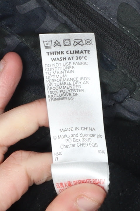 Marks and Spencer Boys Black Camouflage Puffer Jacket 13-14 Years