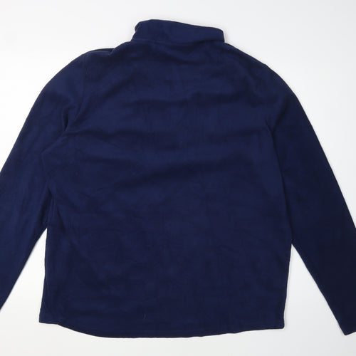 Crane Men's Blue 1/4 Zip Fleece Sweatshirt - Large
