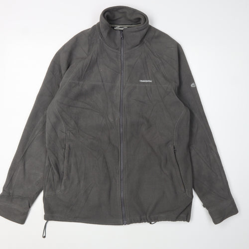 Craghoppers Men's Grey Fleece Jacket Size M Outdoor Logo