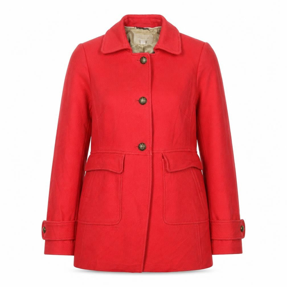 Front view of Banana Republic Red Women's Mid-Length Coat S