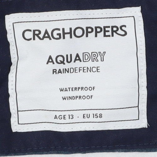 Craghoppers Boys Blue Rain Coat, Age 13, Hooded Active Jacket