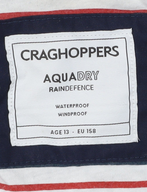 Craghoppers Boys Blue Rain Coat, Age 13, Hooded Active Jacket