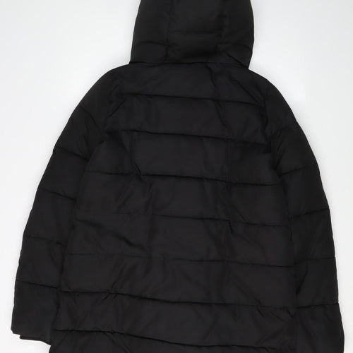 Hobbs Women's Black Puffer Coat Size 8 Winter Hooded