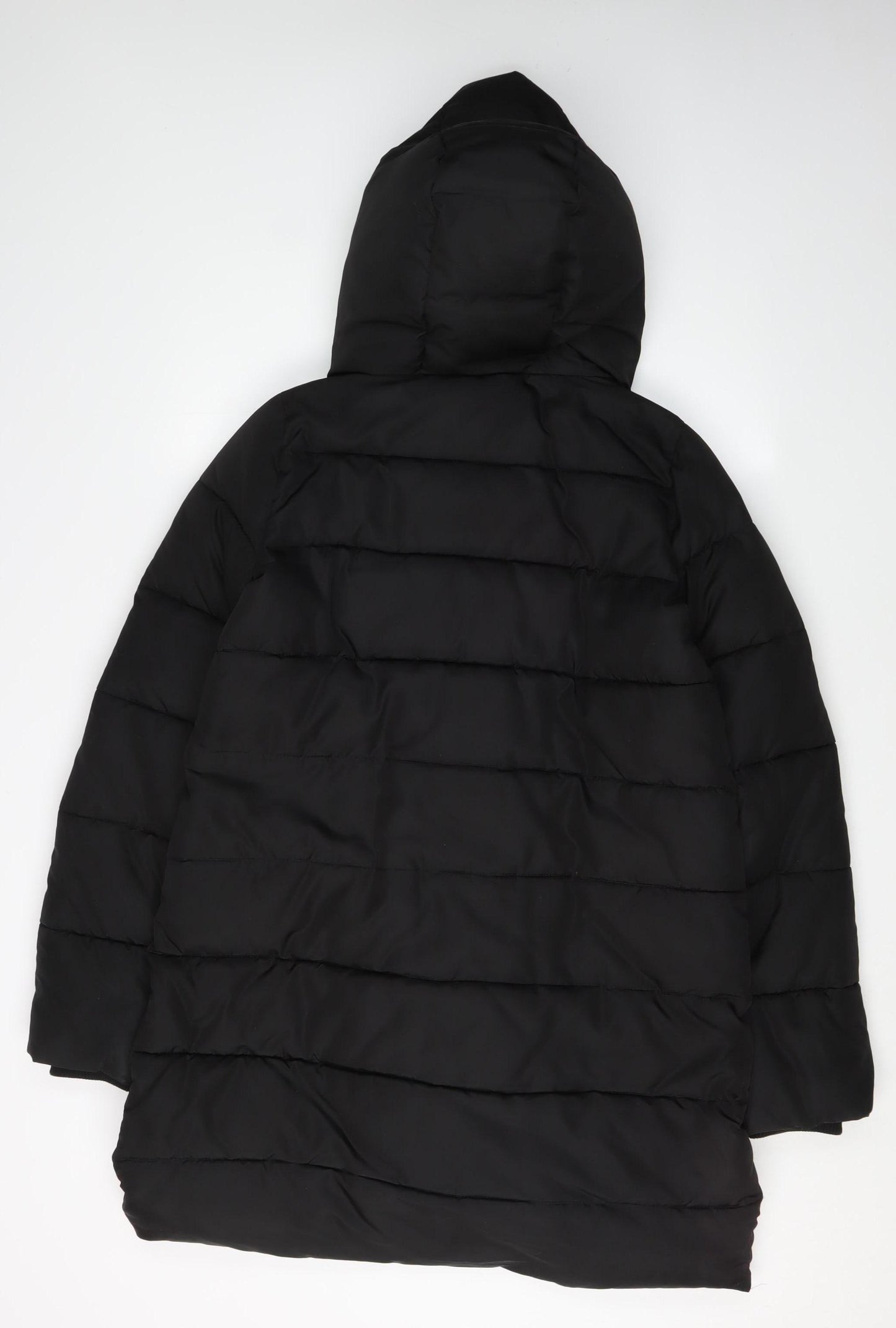 Hobbs Women's Black Puffer Coat Size 8 Winter Hooded