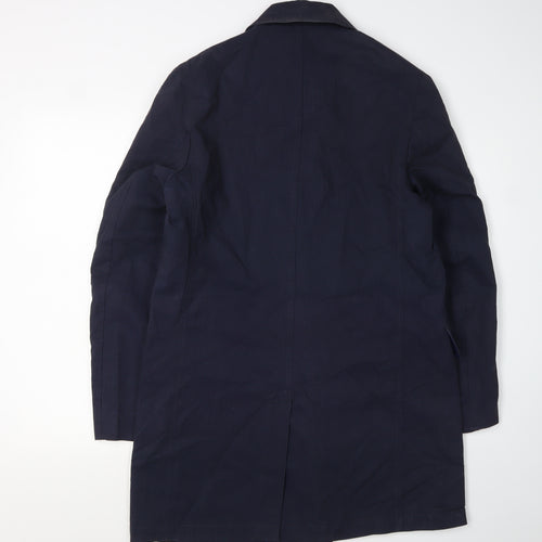 Charles Tyrwhitt Men's Blue Overcoat 40R Classic Check