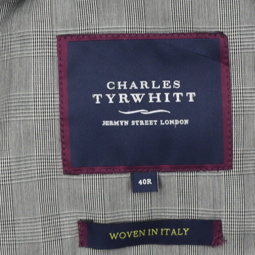 Charles Tyrwhitt Men's Blue Overcoat 40R Classic Check