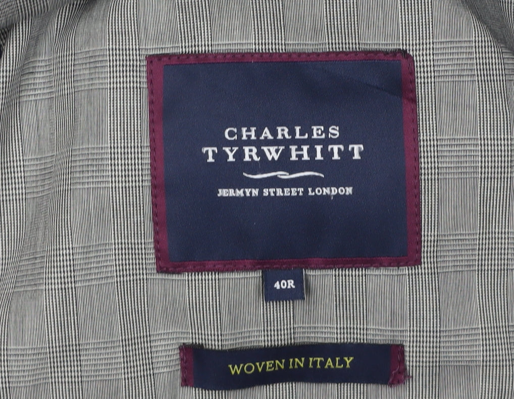 Charles Tyrwhitt Men's Blue Overcoat 40R Classic Check