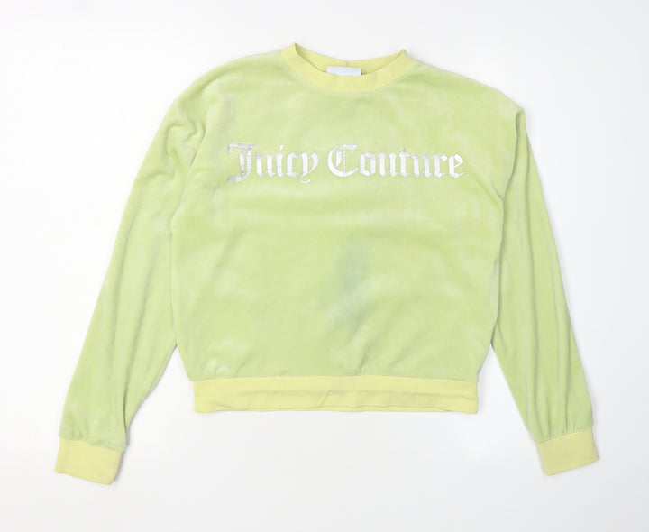 Juicy Couture Girls' Yellow Pullover Sweatshirt 13 Years