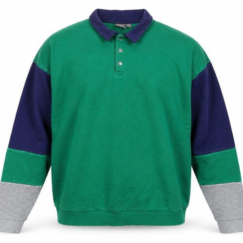 ASOS Men's Green Henley Sweatshirt L Knit Cotton