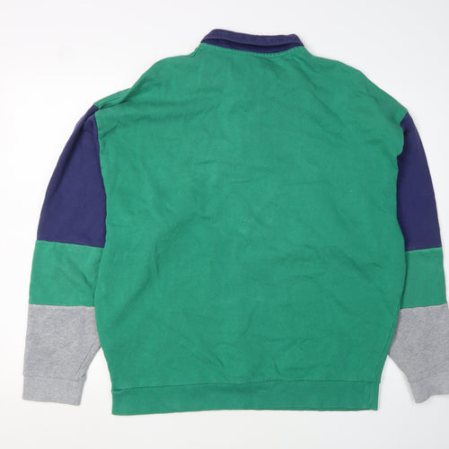 ASOS Men's Green Henley Sweatshirt L Knit Cotton