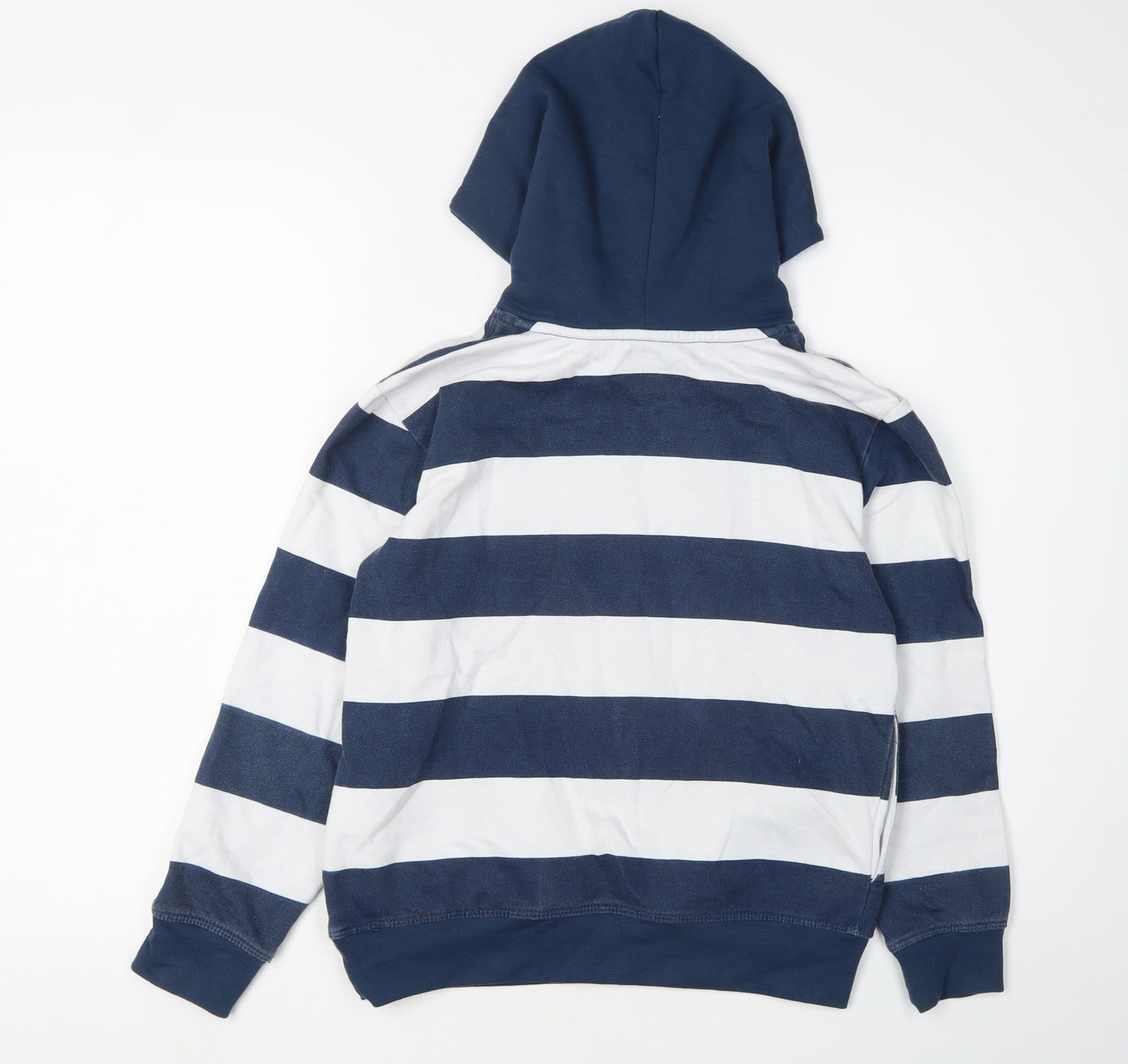 DKNY Boys Blue Striped Pullover Hoodie, Size 10