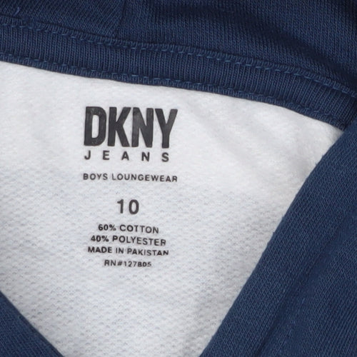DKNY Boys Blue Striped Pullover Hoodie, Size 10