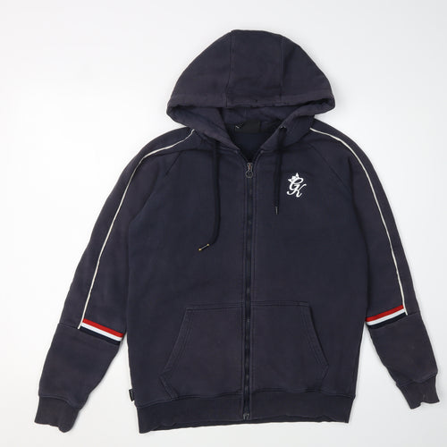 Gym King Men's Blue Full Zip Hoodie S with Logo