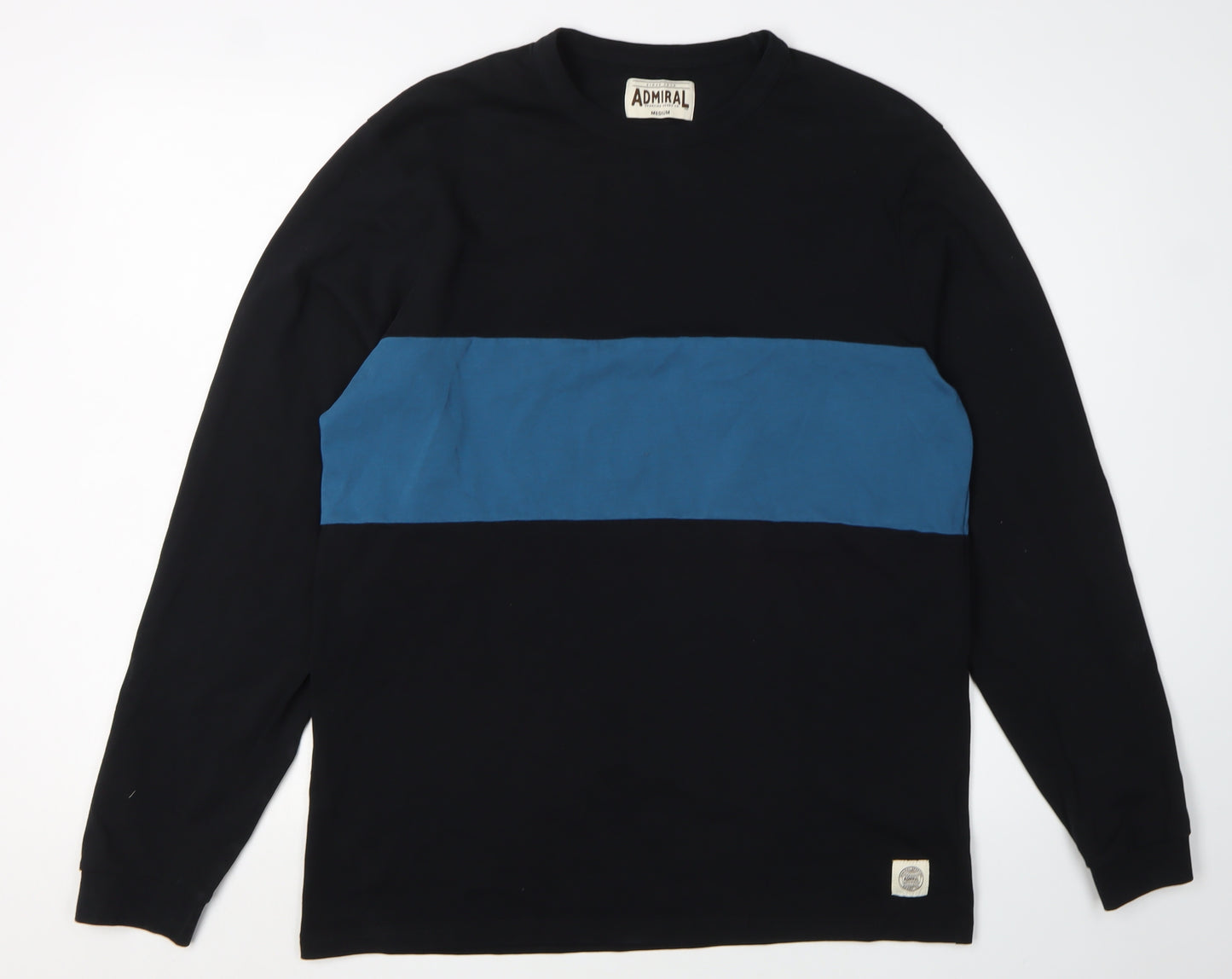 Admiral Men's Black Medium Colourblock Long Sleeve T-Shirt