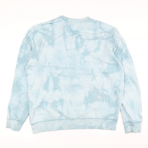 Gap Women's Light Blue Tie Dye Sweatshirt, L, Cotton Blend
