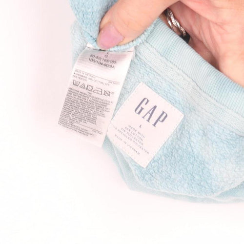 Gap Women's Light Blue Tie Dye Sweatshirt, L, Cotton Blend
